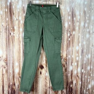 Spanx Khaki Green Cargo Leggings Pants Medium Petite